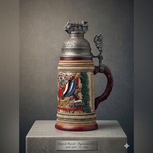 Vintage Original Thewalt German Military Collectible Beer Stein 10.5”x4”x3”